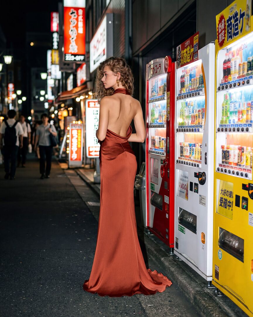 Rückenansicht Abendkleid A-Linie  H10012