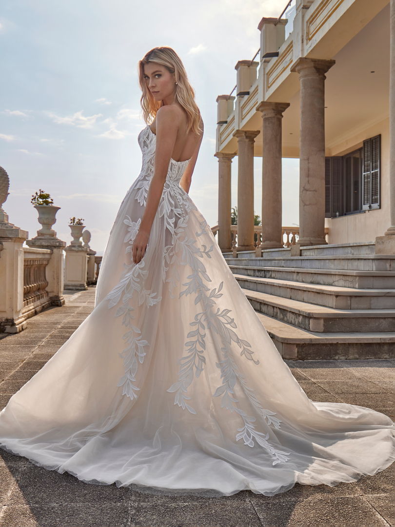 Rückenansicht Brautkleid A-Linie Herzausschnitt H9587