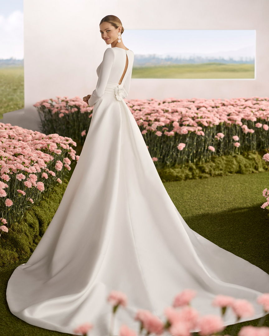 Rückenansicht Brautkleid A-Linie Carré Ausschnitt H9592