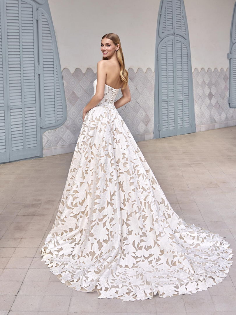 Rückenansicht Brautkleid A-Linie Bandeau H9609
