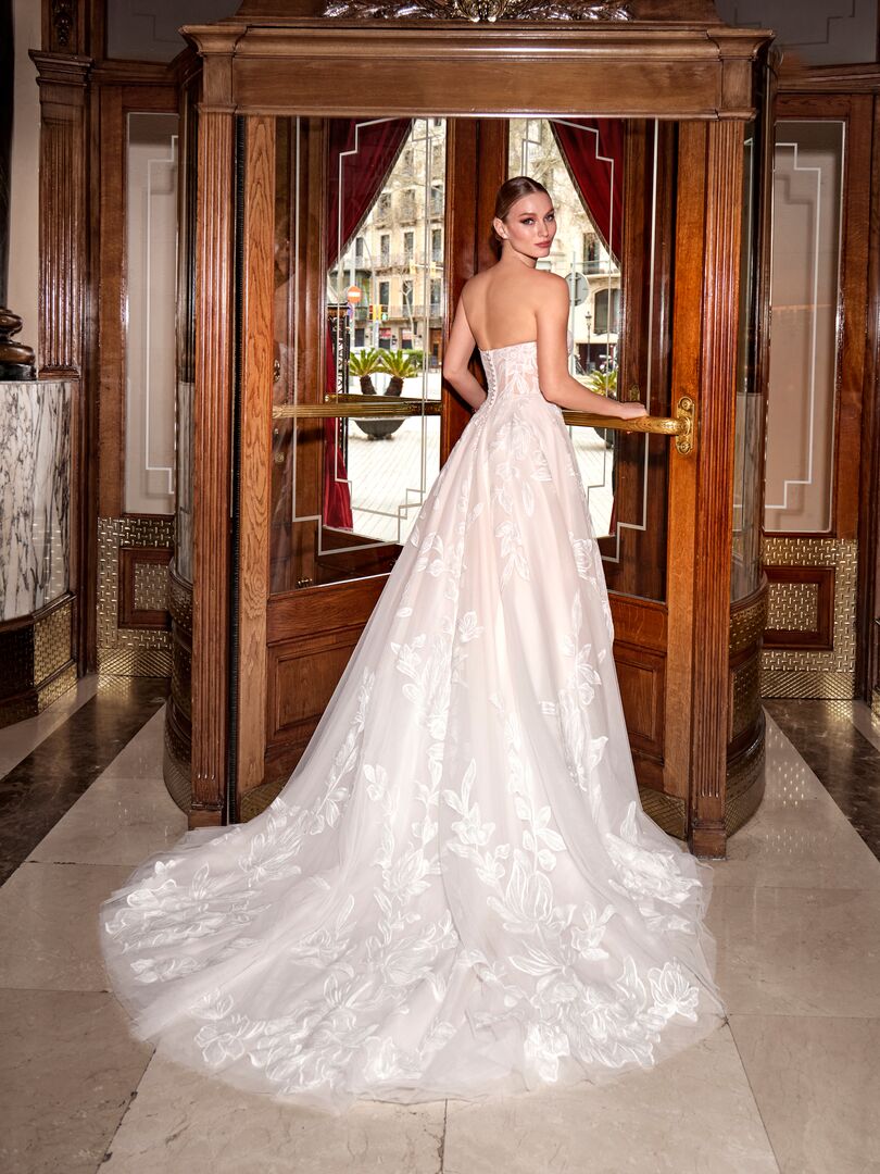 Rückenansicht Brautkleid A-Linie Bandeau H9671