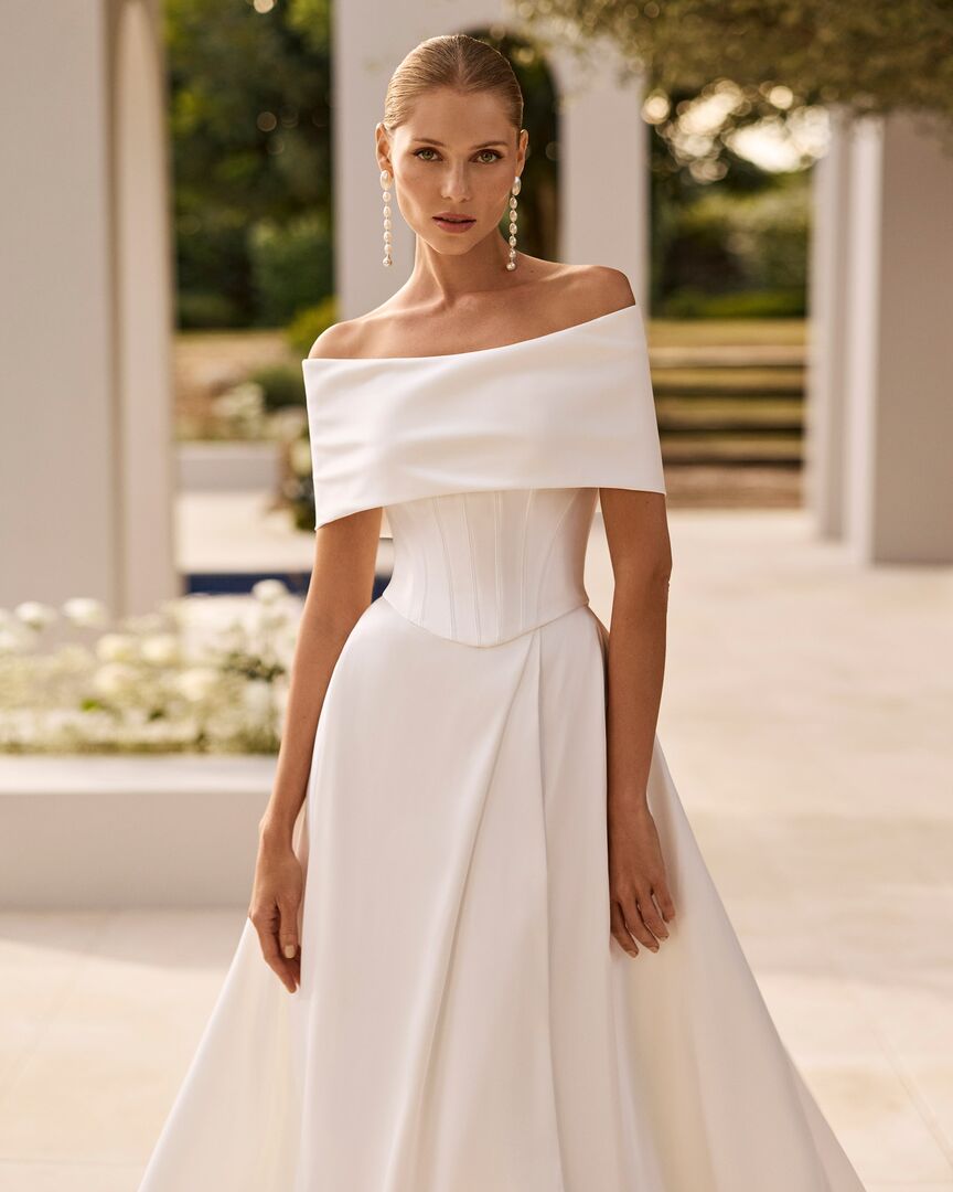 Brautkleid A-Linie Corsage trägerlos H9871