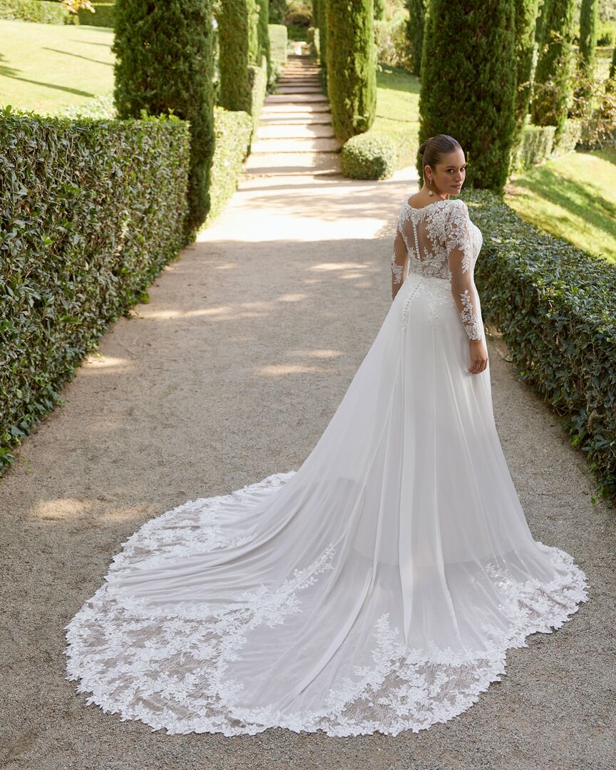 Rückenansicht Brautkleid A-Linie Carré Ausschnitt H9884