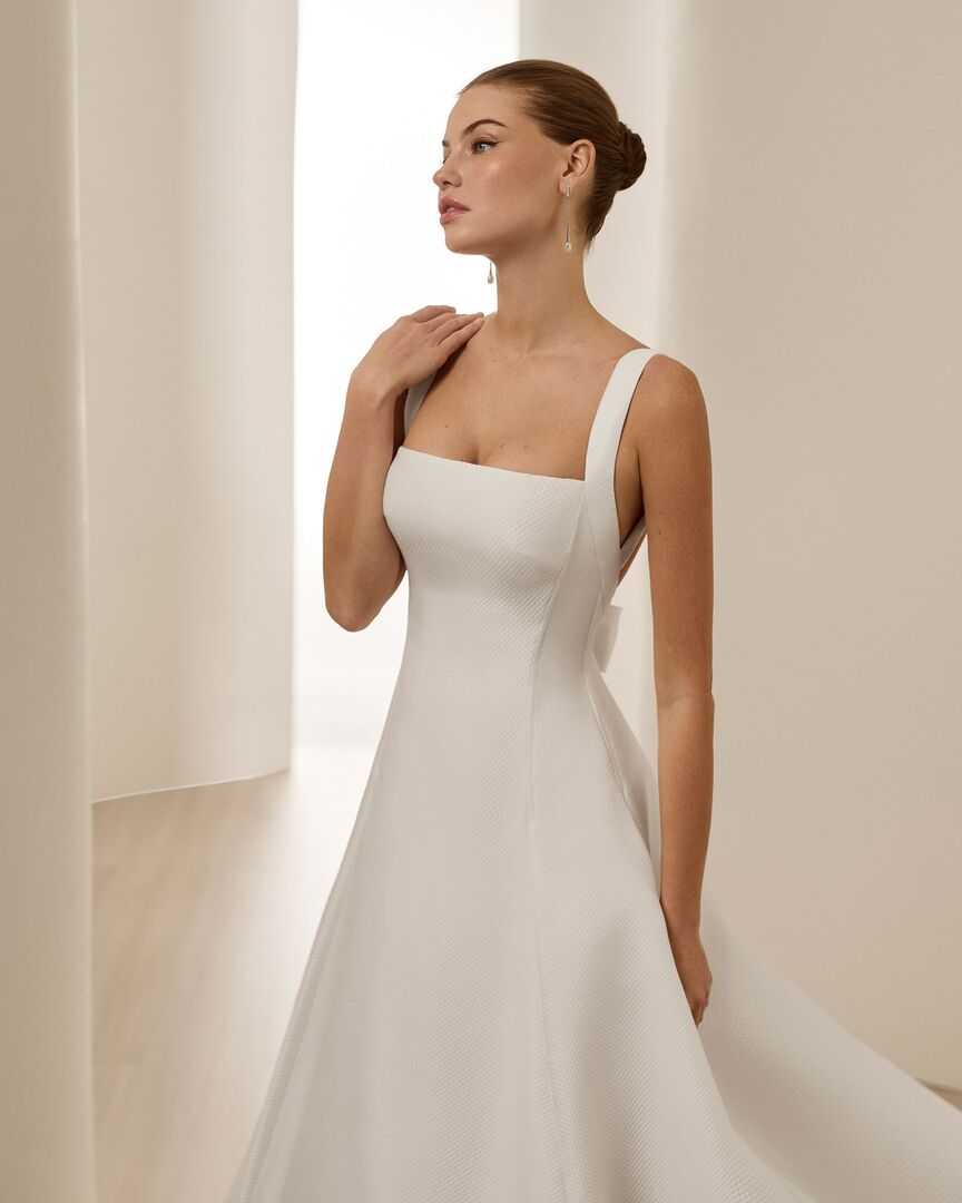 Rückenansicht Brautkleid A-Linie Carré Ausschnitt H9898