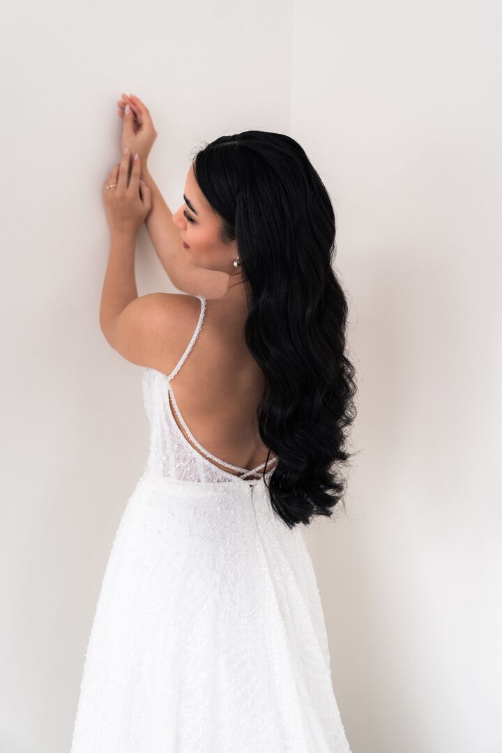 Brautkleid A-Linie Spaghetti Träger H9961