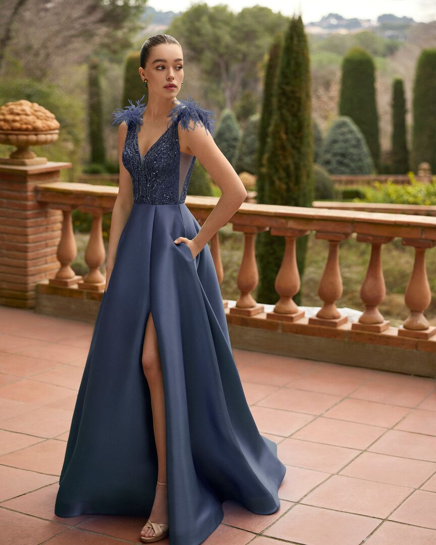 Abendkleid A-Linie V-Ausschnitt H9981