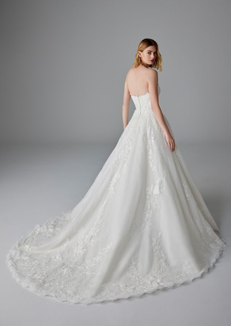 Rückenansicht Brautkleid A-Linie Herzausschnitt H9984