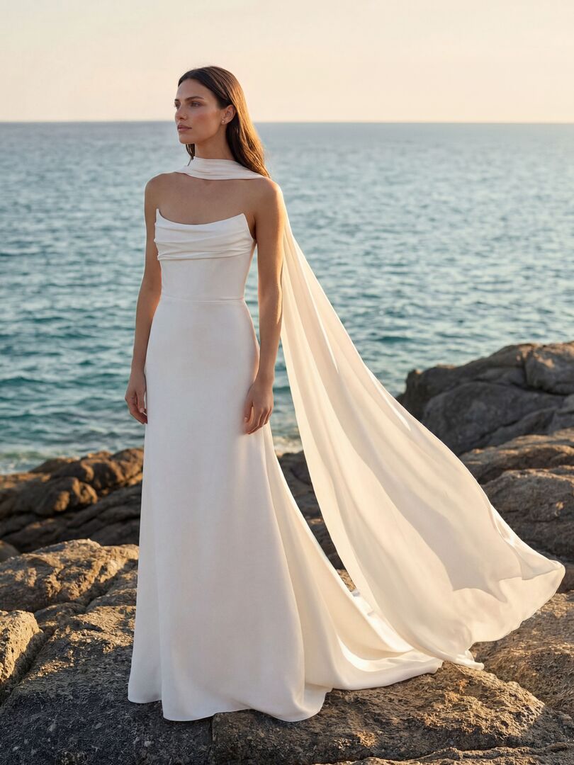 Brautkleid Fit and flare Corsage trägerlos H9994