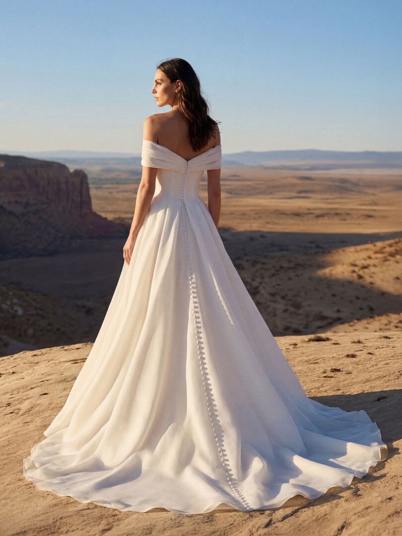 Rückenansicht Brautkleid Corsage Trägerlos Carmen H9997